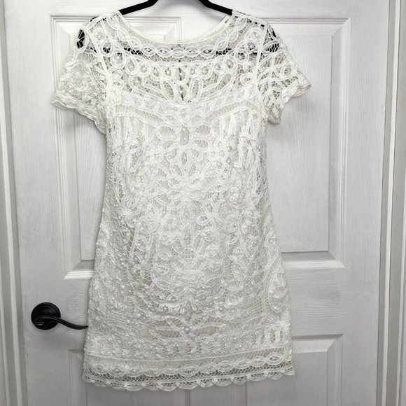 Lilly Pulitzer MarieKate White Battenburg Lace Shift Dress Large 12 - 14 - Picture 5 of 13